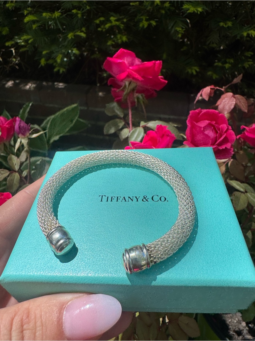 Tiffany & Co. Elsa Peretti Sterling Silver Mesh Open Cuff Bracelet - Picture 6 of 15